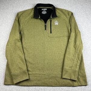 Alaskan Hardgear Pullover Mens XL Olive Green Swing Dog Quarter Zip Grid Fleece